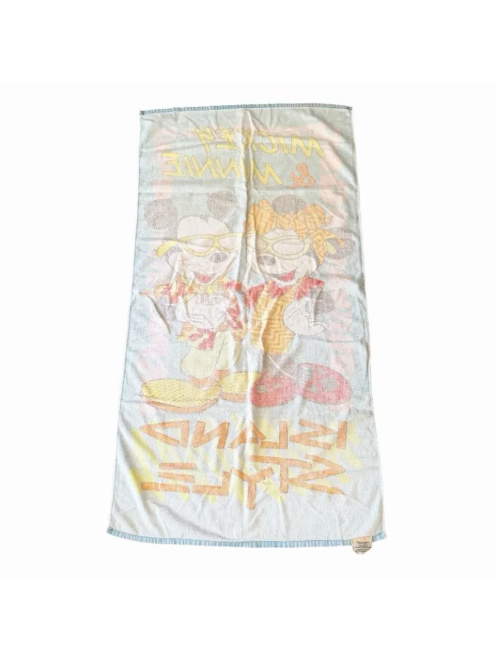 Vintage Disney Mickey & Minnie Mouse Faded Beach Towel Cotton Island Style
